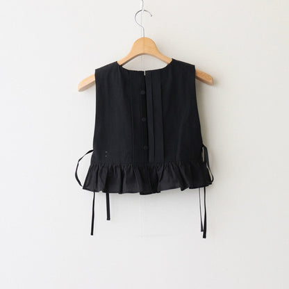 薄氷の汀 Tucked kraplap vest #black [TLF-125-ac001-tp]