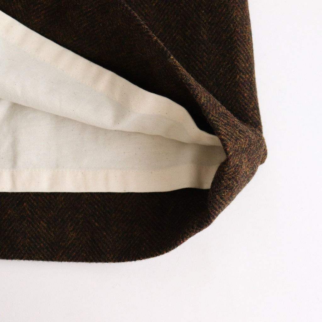 Bishu original wool herringbone stand collar coat #brown herringbone [TS243CO080]