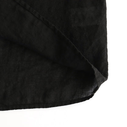 LINEN HEMP SMOCK BLOUSE #Black [no.7421]