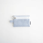 FLAT POUCH MINI #CHECK LT-BLUE [TMB-2352A]