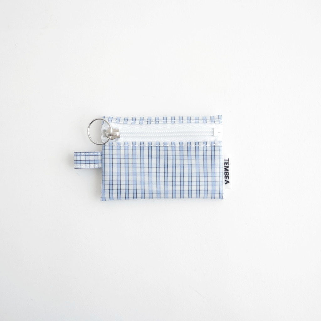 FLAT POUCH MINI #CHECK LT-BLUE [TMB-2352A]