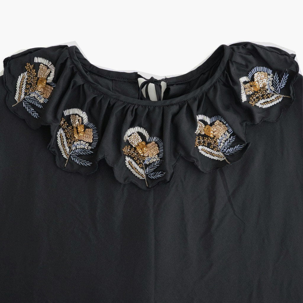 Volant blouse #black [32-0014A]