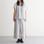 80s VOILE PLAIN WITH CUT WORK LACE EASY PANTS #9200 LT.GREY [INSL26345]