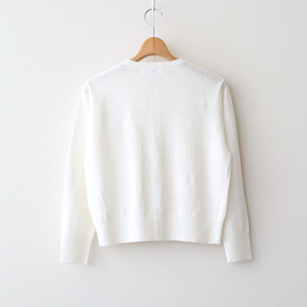French Pure Linen クルーネックカーディガン #011 オフ [UT262KN001]