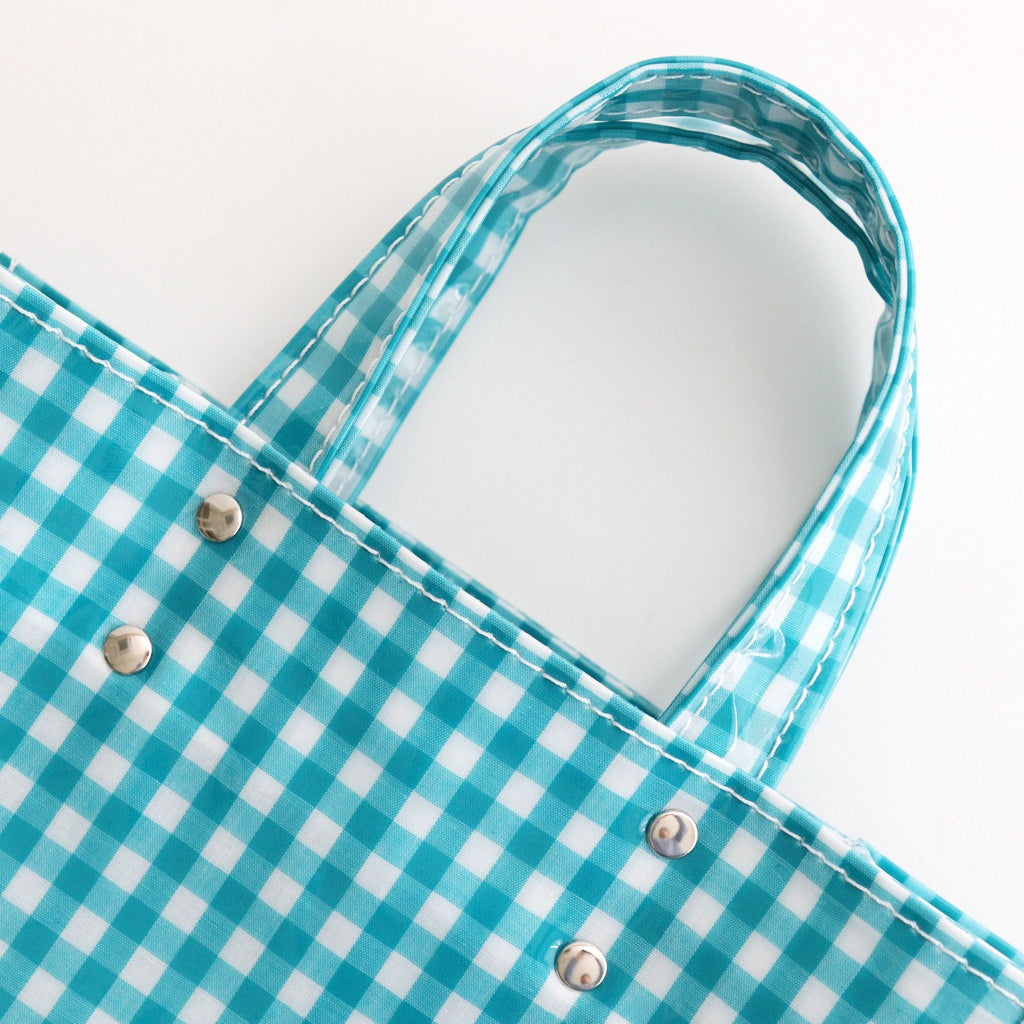 PAPER TOTE SMALL #GINGHAM TEAL [TMB-2286H]