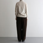 Bishu original wool herringbone tuck pants #brown herringbone [TS243PT099]