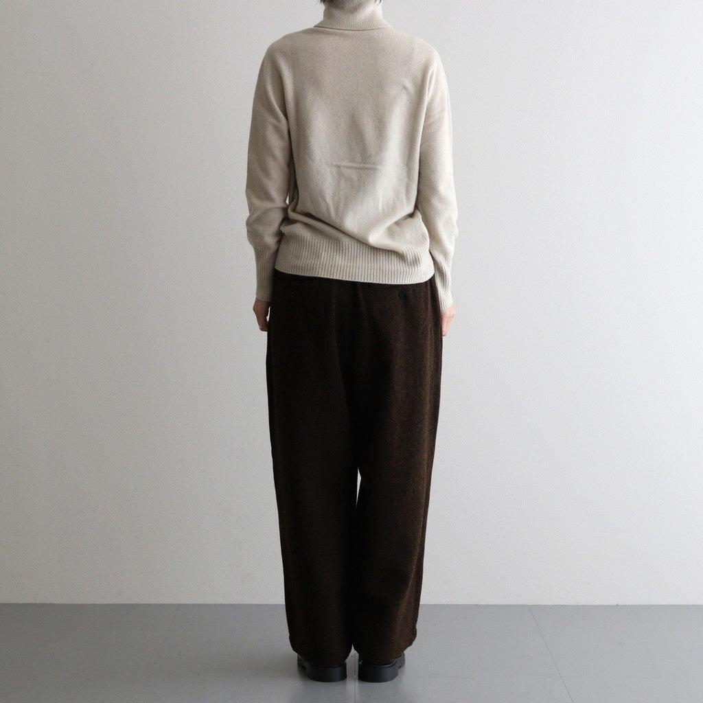 Bishu original wool herringbone tuck pants #brown herringbone [TS243PT099]