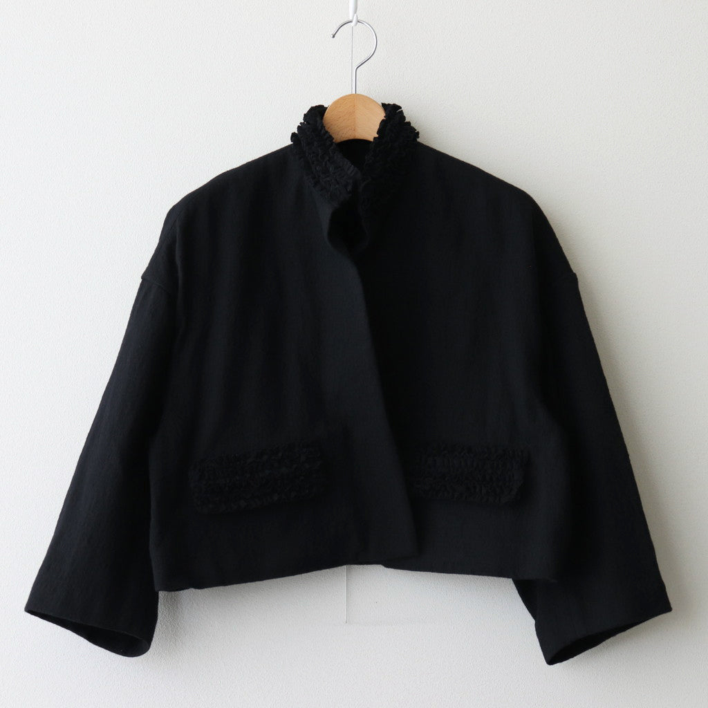 FRILL DECORATION JACKET #Black × Black [no.7129]