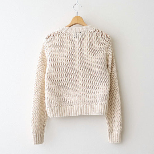 ネパール手編みKNIT クルーネックカーディガン #012 キナリ [PA260KN024]