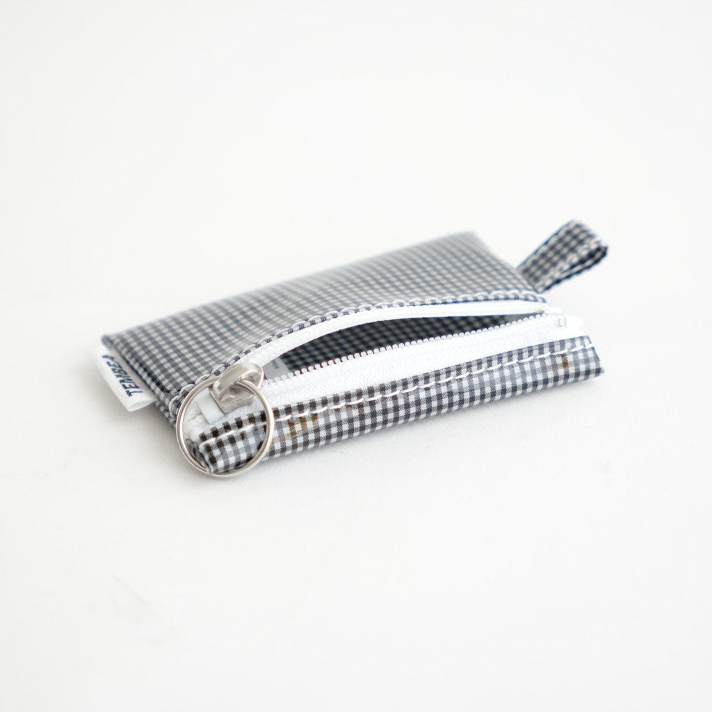 FLAT POUCH MINI #GINGHAM SMALL BLACK [TMB-2352A]