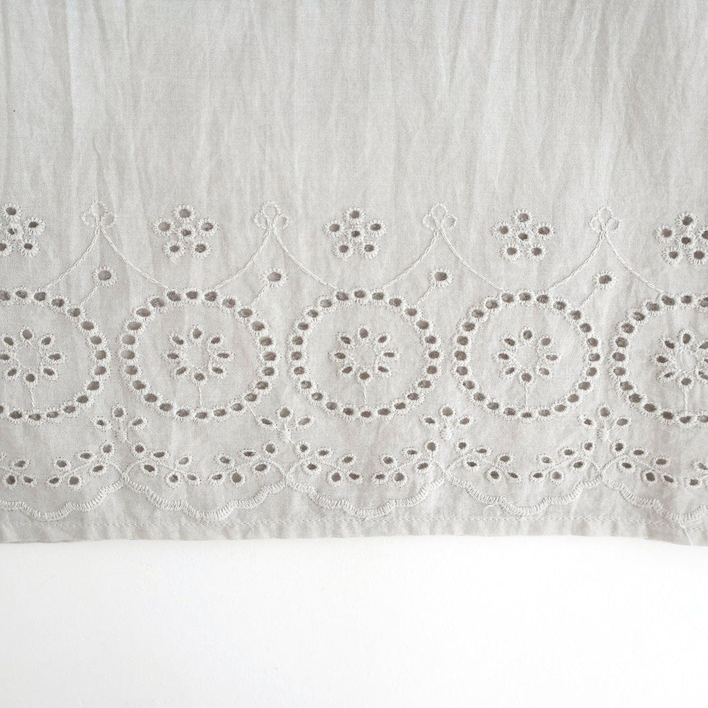 80s VOILE PLAIN WITH CUT WORK LACE EASY PANTS #9200 LT.GREY [INSL26345]