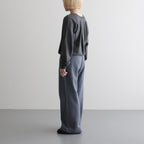 cotton open-end yarn terry wide sweat pants #steel blue [WXSP-UW120]