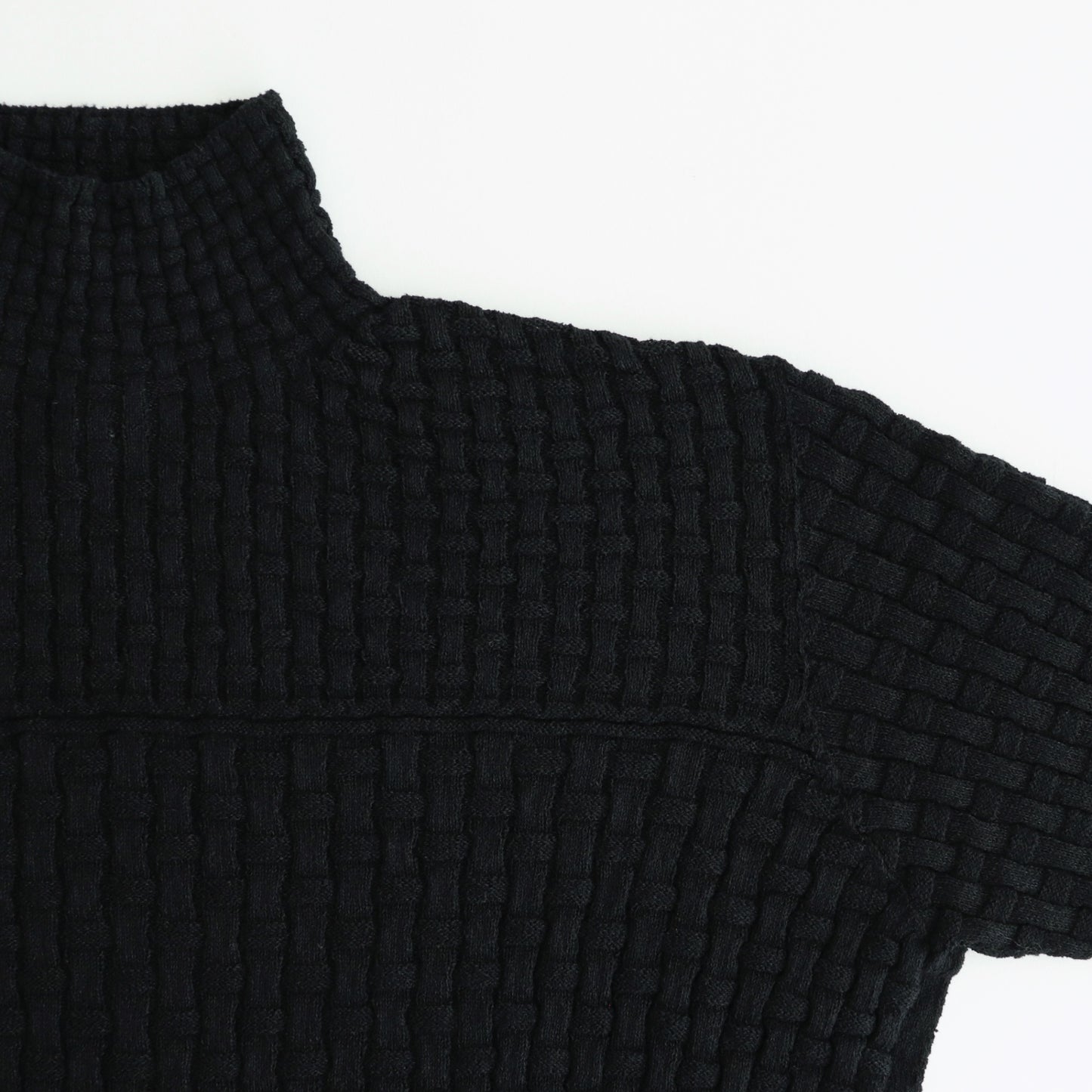 Cotton-boucle Basket Top #Black [oni050]