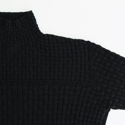 Cotton-boucle Basket Top #Black [oni050]
