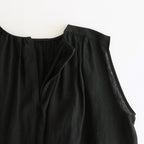 DENSELY LINEN GATHER DRESS #Black [no.7310]