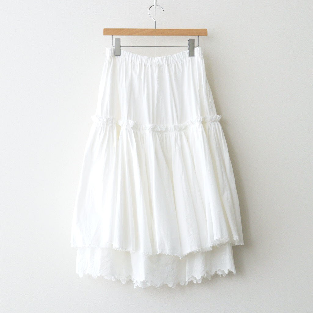波紋の仕事：Gathered lace skirt #off white [11261-04512]