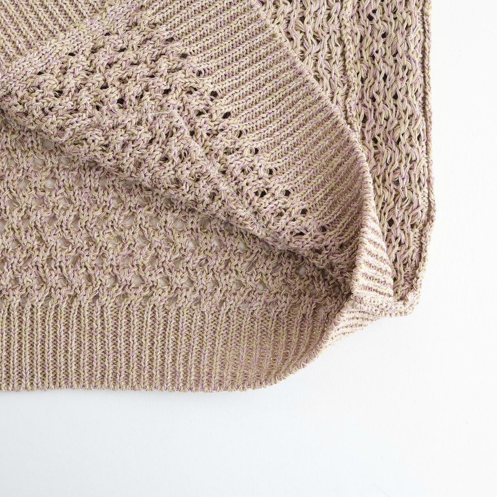 double honeycomb mesh-knit buttonless C/D #sand beige mix [WXSP-UW112]