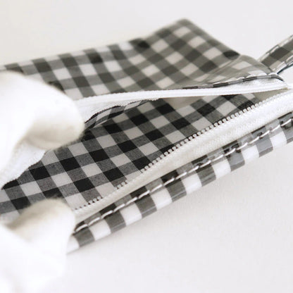 FLAT POUCH SMALL #GINGHAM BLACK [TMB-2310N]