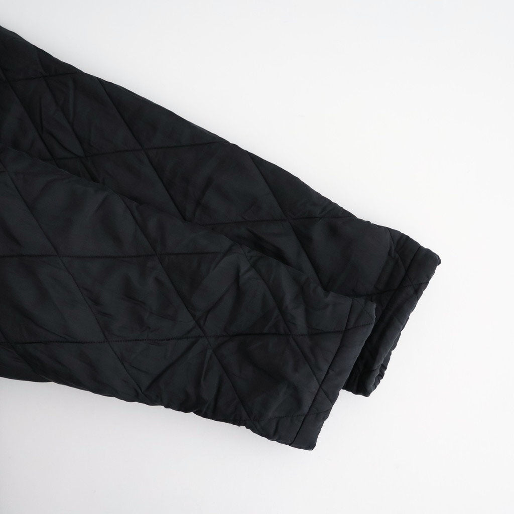 BANGALORE SILK PLAIN PADDED NO COLLAR DOUBLE COAT #9900 BLACK [NMDS26552]