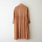 80s ORGANIC VOILE STRIPE (OVERDYE) BANDED SHIRT DRESS WITH MINI PINTUCK #6700 DK.ORANGE [NMDS26514D]
