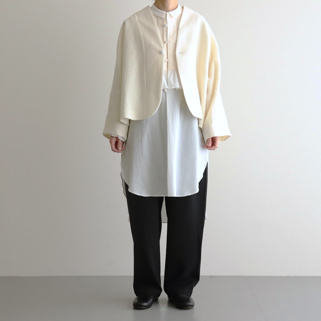 薄氷の汀 Tucked kraplap vest #ecru [TLF-125-ac001-tp]