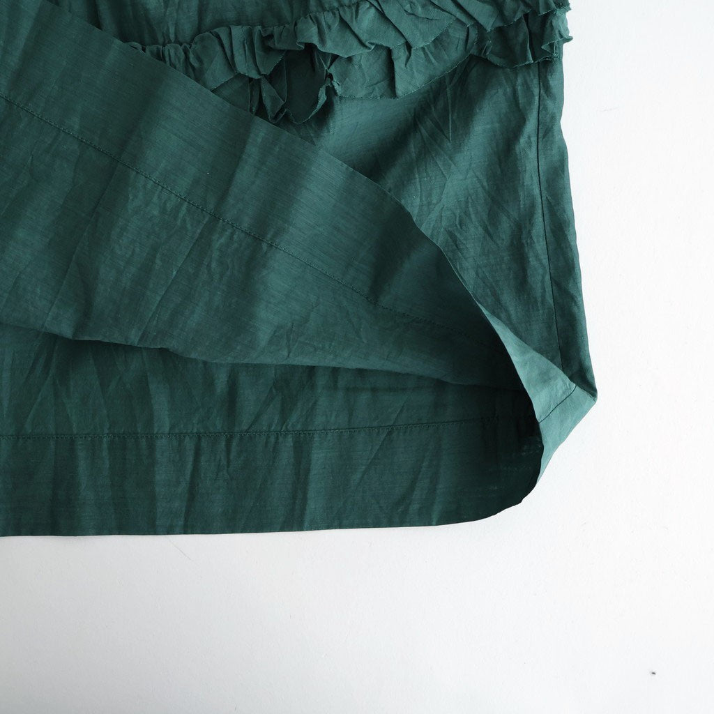 葉影のリズム： Frill gathered pants #forest green [11261-02213]