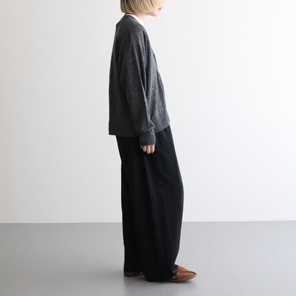 12GG 1PLY LINEN PLAIN V-NECK 1 BUTTON CARDIGAN #9800 CHARCOAL [GNSL23302]