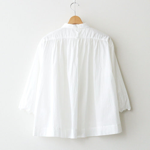 波紋の仕事：Lace sleeves shirt #off white [11261-04207]