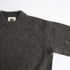 royal baby alpaca damage pattern-knit P/O #melange dark brown [WXFL-UW130]