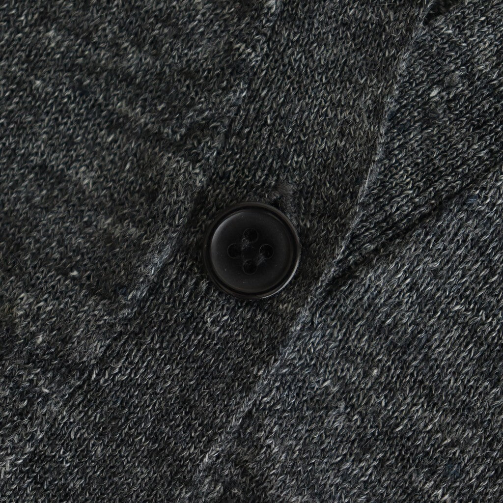 12GG 1PLY LINEN PLAIN V-NECK 1 BUTTON CARDIGAN #9800 CHARCOAL [GNSL23302]