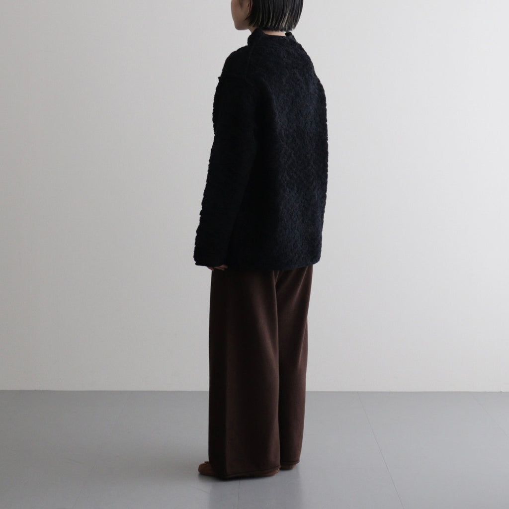 random wool & woolen cotton high-neck P/O #black [WVFL-UW121]