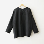 乾いた庭：ヘムレースオーバーシャツ #black [13261-05207]
