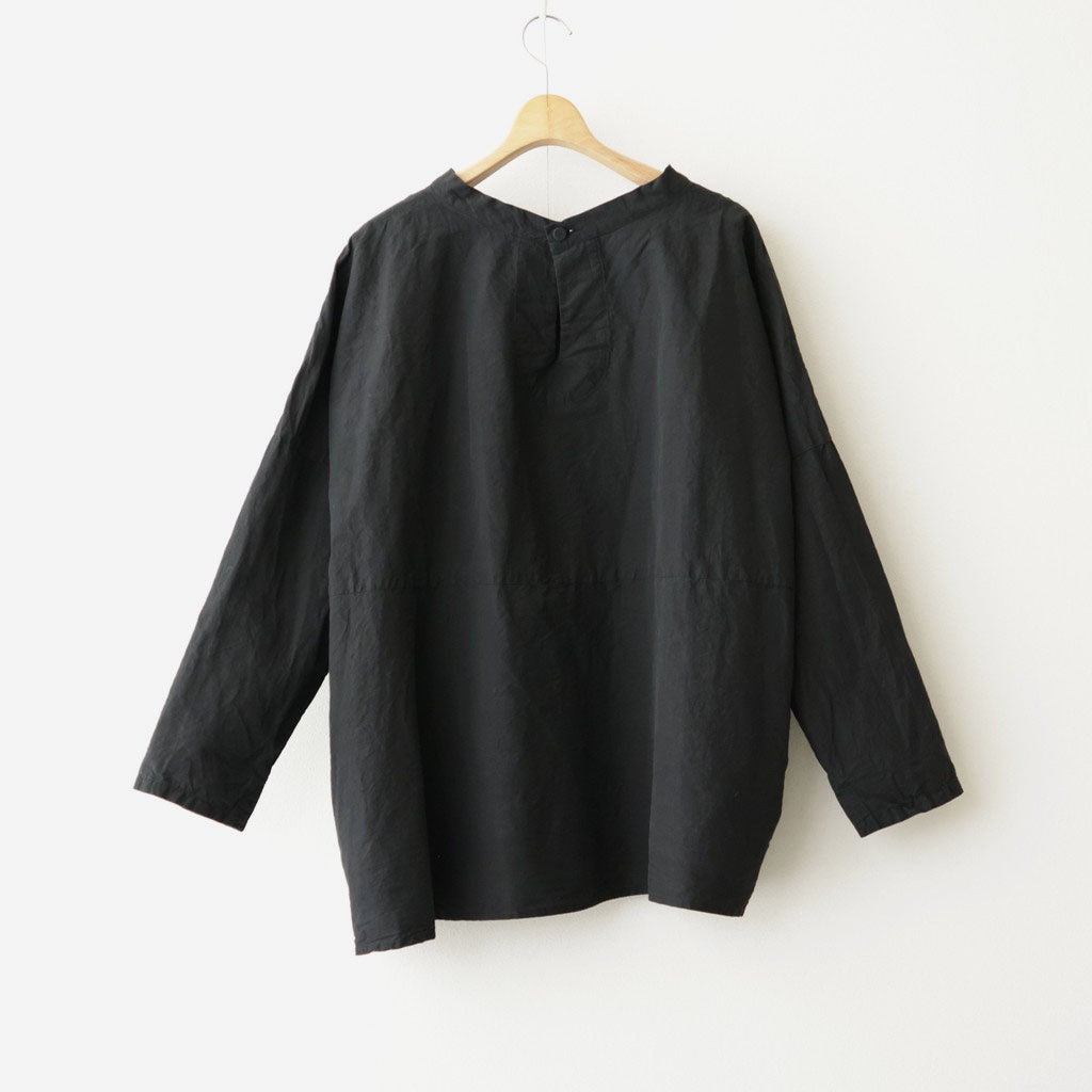 乾いた庭：ヘムレースオーバーシャツ #black [13261-05207]