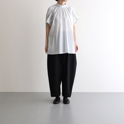 静寂の欠片 half sleeve back open blouse #Blue gray [TLF-225-sh008-la]
