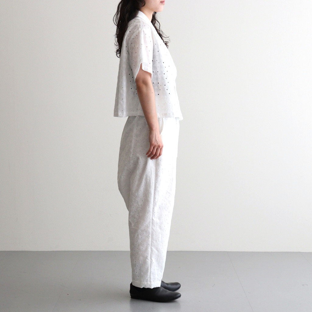 ⼼の花苑 Relaxed-fit trousers #white [TLF-226-PT007-ec]