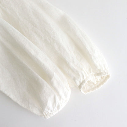 LINEN HEMP SMOCK BLOUSE #Off White [no.7421]