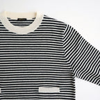 WOOL CASHMERE POCKET PULLOVER #Border [no.7803]