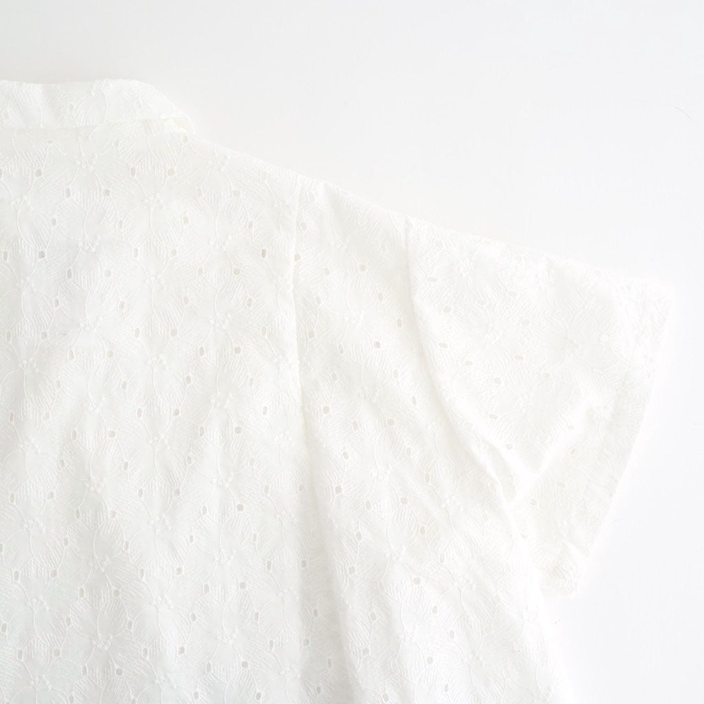 ⼼の花苑 Open-collar cropped overshirt #white [TLF-226-SH007-ec]