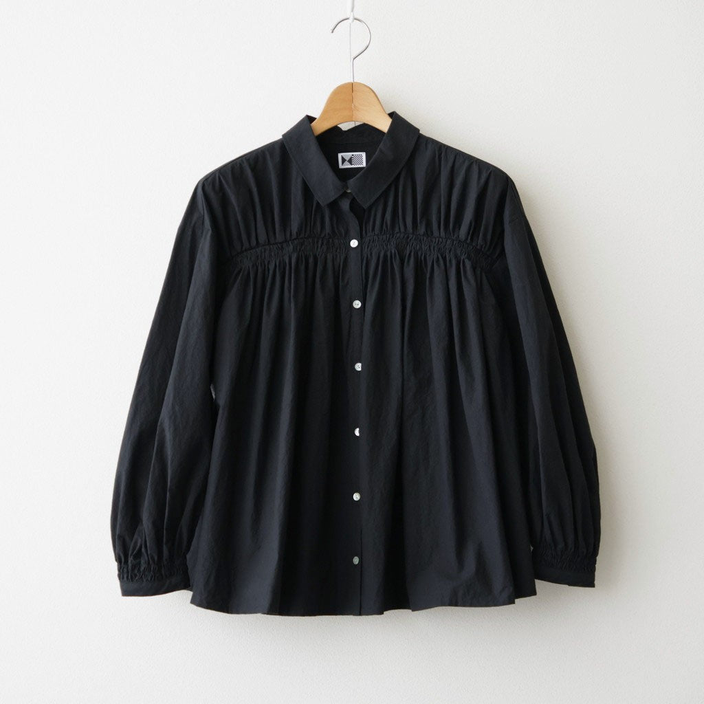 shirring blouse #paper BK [KJ602AW44]