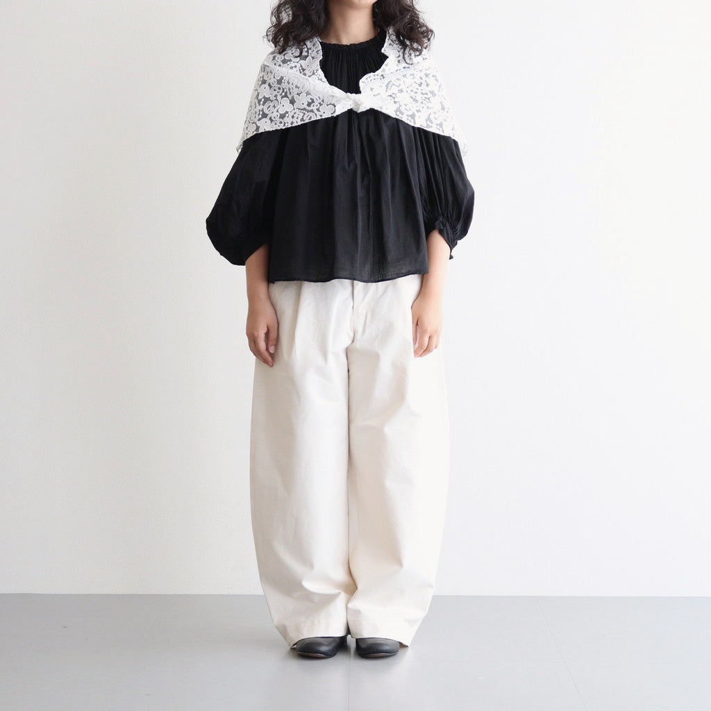 CROWN MOTIF LACE TRIANGLE STOLE #White [no.7531]