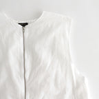 GARMENT DYE LAWN SHIRRING VEST #White [no.7521]