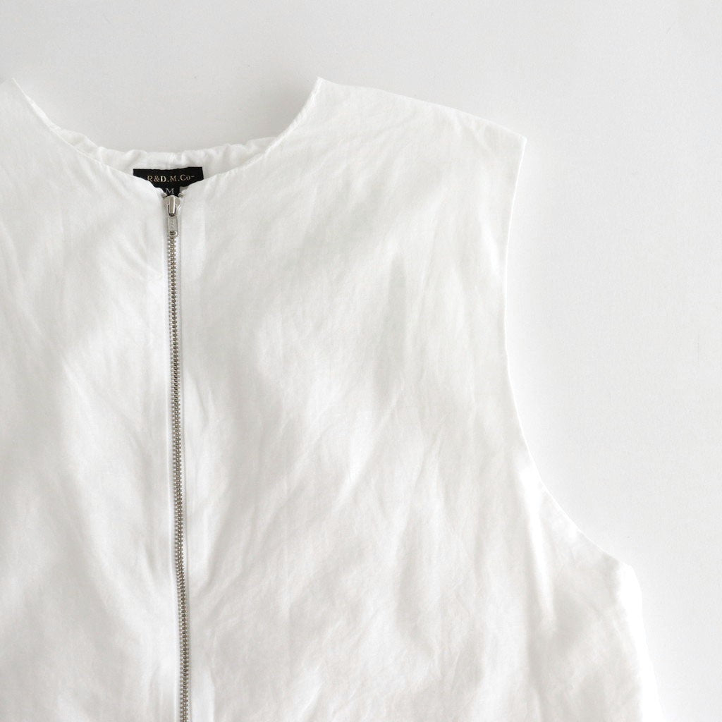 GARMENT DYE LAWN SHIRRING VEST #White [no.7521]