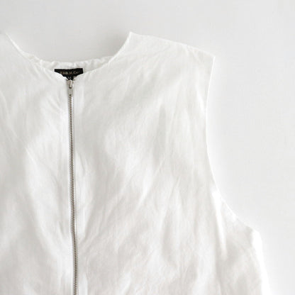 GARMENT DYE LAWN SHIRRING VEST #White [no.7521]