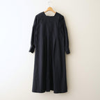 冬の肖像 Square Neck tucked dress #black [TLF-126-op006-cst]