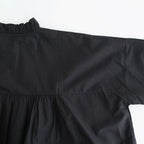 40s POPLIN PLAIN FRILL COLLAR SHIRT #9900 BLACK [NSL25542]