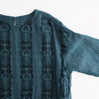 一瞬の花：Gathered dress #abyssal blue [11261-10111]