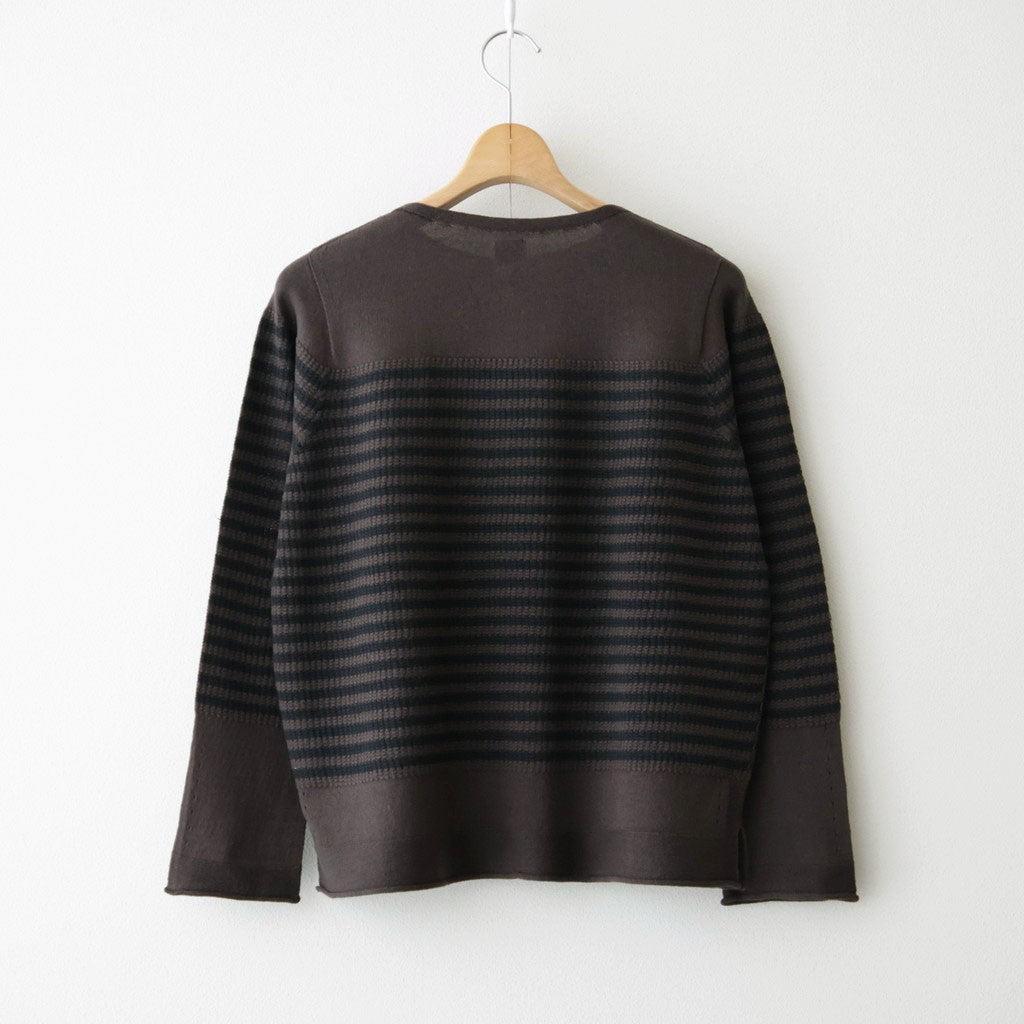 Stripe Long-sleeved Tee #Brown x Black [Oni068]