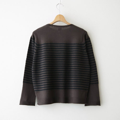 Stripe Long-sleeved Tee #Brown x Black [Oni068]