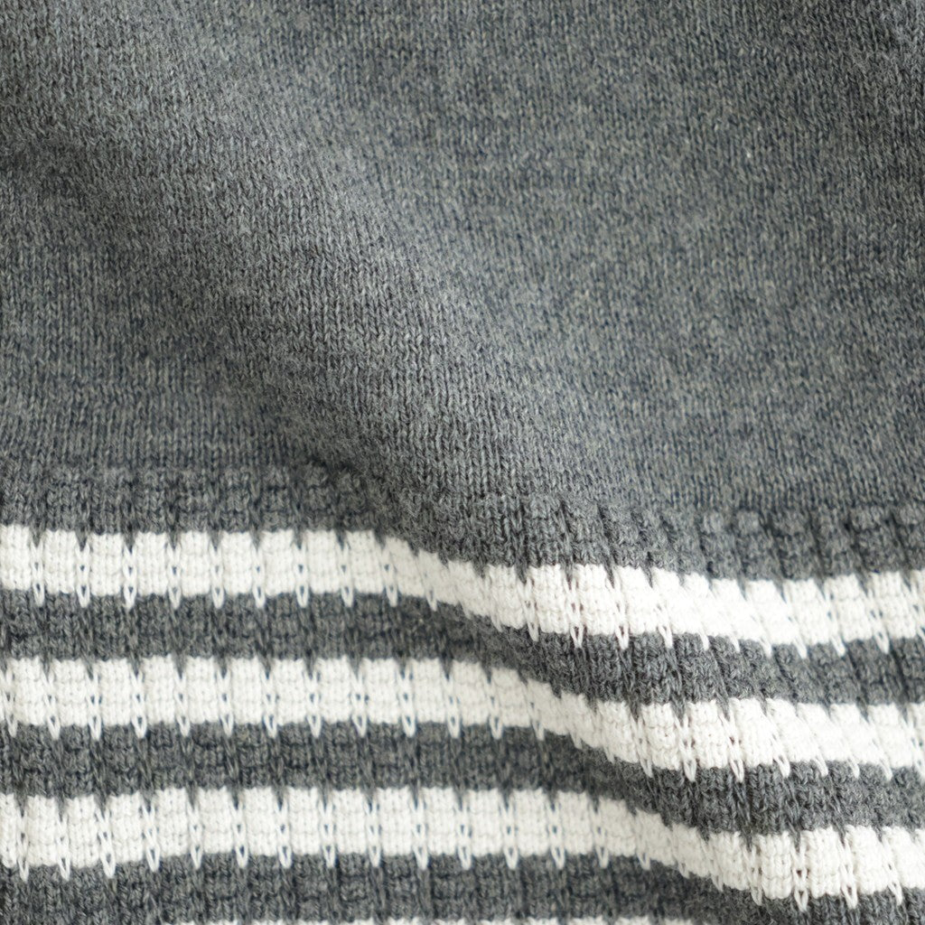 Stripe Cardigan #Grey x Ecru [Oni067]
