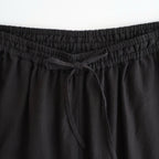 80s VOILE PLAIN WITH CUT WORK LACE EASY PANTS #9900 BLACK [INSL26345]